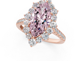 Rose gold Fancy Pink Marquise  Halo Diamond Ring with Pavé Band and Prong Setting_38
