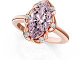 Rose gold Fancy Pink Marquise  Halo Diamond Ring with Round Cluster Setting, Solitaire Band, and Four-Prong Setting_50