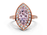 Rose gold Fancy Pink Marquise  Halo Diamond Ring with Split Shank and Four-Prong Setting_45