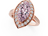 Rose gold Fancy Pink Marquise  Halo Diamond Ring with Split Shank and Four-Prong Setting_46