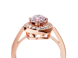 Rose gold Fancy Pink Marquise  Halo Diamond Ring with Split Shank and Four-Prong Setting_49
