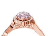 Rose gold Fancy Pink Marquise  Halo Diamond Ring with Vintage Split Shank and Four-Prong Setting_24