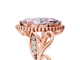 Rose gold Fancy Pink Marquise  Halo Diamond Ring with Vintage Split Shank and Four-Prong Setting_25