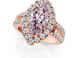 Rose gold Fancy Pink Marquise  Halo Diamond Split Shank Engagement Ring with Prong Setting_16