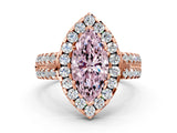 Rose gold Fancy Pink Marquise  Halo Diamond Split Shank Engagement Ring with Prong Setting_23