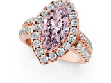 Rose gold Fancy Pink Marquise  Halo Diamond Split Shank Engagement Ring with Prong Setting_24