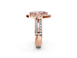 Rose gold Fancy Pink Marquise  Halo Diamond Split Shank Engagement Ring with Prong Setting_25