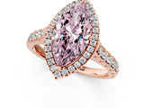 Rose gold Fancy Pink Marquise  Halo Pavé Diamond Engagement Ring with Four-Prong Setting_27