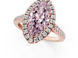 Rose gold Fancy Pink Marquise  Halo Pavé Diamond Engagement Ring with Four-Prong Setting_4