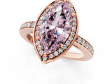 Rose gold Fancy Pink Marquise  Halo Pave Band Solitaire Ring with Prong Setting_66