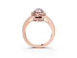 Rose gold Fancy Pink Marquise  Halo Pave Band Solitaire Ring with Prong Setting_68