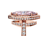 Rose gold Fancy Pink Marquise  Halo Pave Band Solitaire Ring with Prong Setting_70