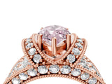 Rose gold Fancy Pink Marquise  Halo Pave Diamond Engagement Ring with Milgrain Detailing_53