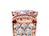 Rose gold Fancy Pink Marquise  Halo Pave Diamond Engagement Ring with Milgrain Detailing_54