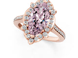 Rose gold Fancy Pink Marquise  Halo Round Diamond Pave Band with Four-Prong Setting_39