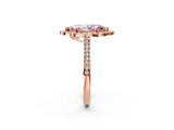 Rose gold Fancy Pink Marquise  Halo Round Diamond Pave Band with Four-Prong Setting_40