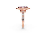 Rose gold Fancy Pink Marquise  Halo Solitaire Diamond Ring with Pave Band and Bezel Setting_51