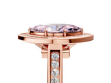 Rose gold Fancy Pink Marquise  Halo Solitaire Diamond Ring with Pave Band and Bezel Setting_54