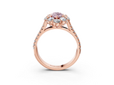 Rose gold Fancy Pink Marquise  Halo Split Shank Diamond Engagement Ring with Pave Band and Four-Prong Setting_57