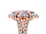 Rose gold Fancy Pink Marquise  Halo Split Shank Diamond Engagement Ring with Pave Band and Four-Prong Setting_59