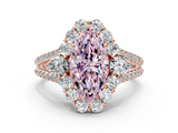Rose gold Fancy Pink Marquise  Halo Split Shank Diamond Engagement Ring with Prong Setting_20