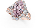 Rose gold Fancy Pink Marquise  Halo Split Shank Diamond Engagement Ring with Prong Setting_21