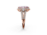 Rose gold Fancy Pink Marquise  Halo Split Shank Diamond Engagement Ring with Prong Setting_22