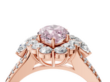 Rose gold Fancy Pink Marquise  Halo Split Shank Diamond Engagement Ring with Prong Setting_24