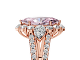 Rose gold Fancy Pink Marquise  Halo Split Shank Diamond Engagement Ring with Prong Setting_25