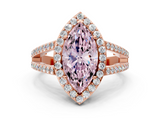 Rose gold Fancy Pink Marquise  Halo Split Shank Diamond Ring with Four-Prong Setting_32