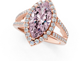 Rose gold Fancy Pink Marquise  Halo Split Shank Diamond Ring with Four-Prong Setting_33