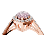 Rose gold Fancy Pink Marquise  Halo Split Shank Diamond Ring with Four-Prong Setting_36
