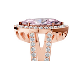Rose gold Fancy Pink Marquise  Halo Split Shank Diamond Ring with Four-Prong Setting_37