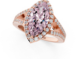 Rose gold Fancy Pink Marquise  Halo Split Shank Diamond Ring with Prong Setting_21