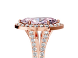 Rose gold Fancy Pink Marquise  Halo Split Shank Diamond Ring with Prong Setting_25