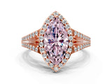 Rose gold Fancy Pink Marquise  Halo Split Shank Pave Diamond Ring with Four-Prong Setting_49