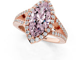 Rose gold Fancy Pink Marquise  Halo Split Shank Pave Diamond Ring with Four-Prong Setting_50