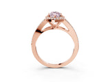 Rose gold Fancy Pink Marquise  Halo Split Shank Pave Diamond Ring with Four-Prong Setting_52