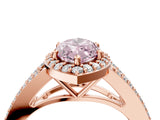 Rose gold Fancy Pink Marquise  Halo Split Shank Pave Diamond Ring with Four-Prong Setting_53