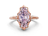 Rose gold Fancy Pink Marquise  Halo Split Shank Pave Diamond Ring with Petal Prong Setting_15