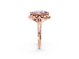 Rose gold Fancy Pink Marquise  Halo Split Shank Pave Diamond Ring with Petal Prong Setting_17