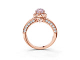 Rose gold Fancy Pink Marquise  Halo Split Shank Pave Diamond Ring with Petal Prong Setting_18