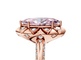 Rose gold Fancy Pink Marquise  Halo Split Shank Pave Diamond Ring with Petal Prong Setting_20