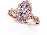 Rose gold Fancy Pink Marquise  Halo Twist Band Solitaire Ring with Six-Prong Setting_33