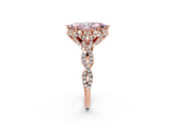 Rose gold Fancy Pink Marquise  Halo Twist Band Solitaire Ring with Six-Prong Setting_34