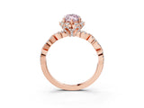 Rose gold Fancy Pink Marquise  Halo Twist Band Solitaire Ring with Six-Prong Setting_35