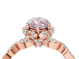 Rose gold Fancy Pink Marquise  Halo Twist Band Solitaire Ring with Six-Prong Setting_36
