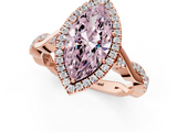 Rose gold Fancy Pink Marquise  Halo Twist Band Solitaire Ring_21