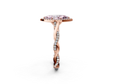 Rose gold Fancy Pink Marquise  Halo Twist Band Solitaire Ring_22
