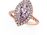 Rose gold Fancy Pink Marquise  Halo Twisted Band Four-Prong Diamond Ring_20